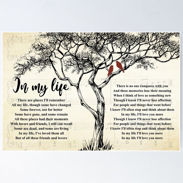 In My Life The Beatles Lyrics Poster Excerpt Gift For Lover Poster RB1512 product Offical beatles Merch