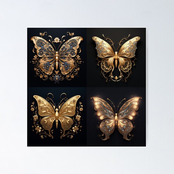 gold butterfly illustration<>,the beatles the beatles the beatles the beatles ,the beatles the beatles the beatles  Poster RB1512 product Offical beatles Merch