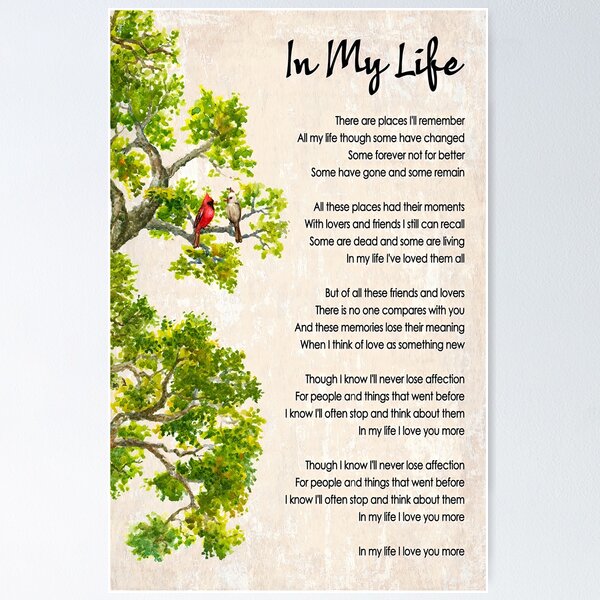 In My Life Lyrics Poster, The Beatles Song Lyrics Poster, Song Poster, Song Lyrics Print, Lyrics Wall Art, vintage music poster, music gifts Poster RB1512 product Offical beatles Merch