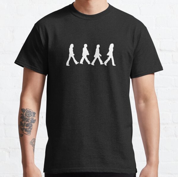 The Beatles - Abbey Road (white outline) Classic T-Shirt RB1512 product Offical beatles Merch