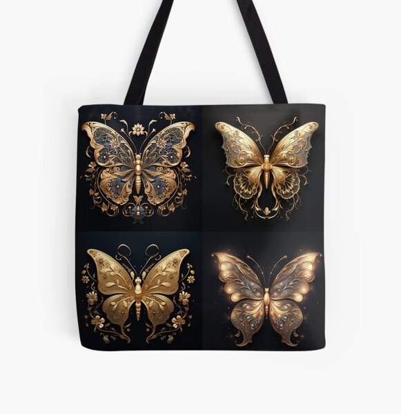 gold butterfly illustration<>,the beatles the beatles the beatles the beatles ,the beatles the beatles the beatles  All Over Print Tote Bag RB1512 product Offical beatles Merch