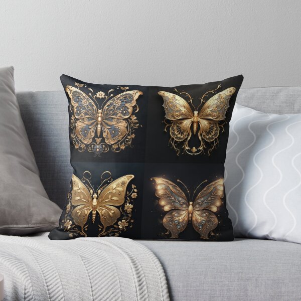 gold butterfly illustration<>,the beatles the beatles the beatles the beatles ,the beatles the beatles the beatles  Throw Pillow RB1512 product Offical beatles Merch