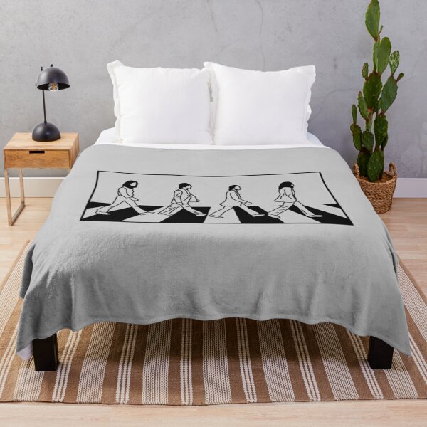 The Beatles - Abbey Road White Background Throw Blanket RB1512 product Offical beatles Merch