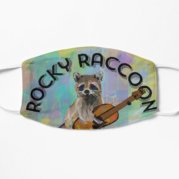 Rocky Raccoon Guitar playing Raccoon Beatles - text  Flat Mask RB1512 product Offical beatles Merch